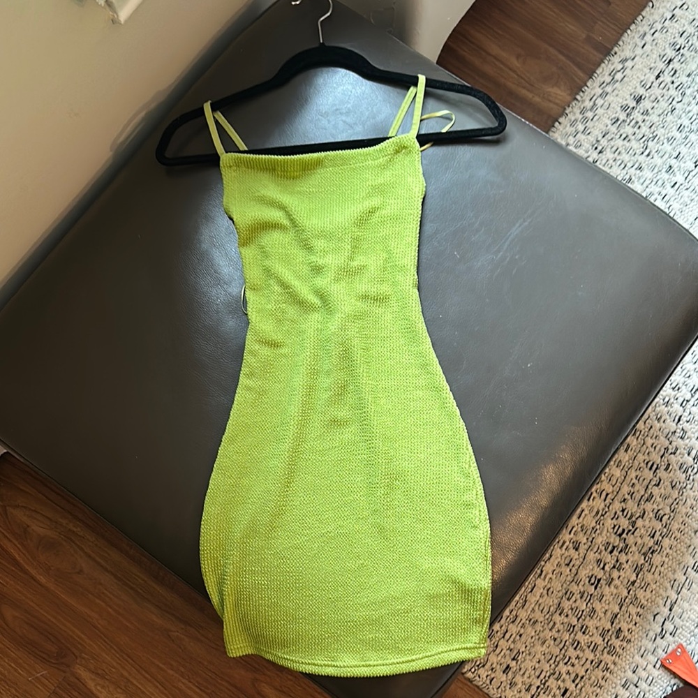 Urban Outfitters Green Ribbed Bodycon Mini Dress